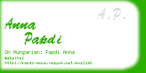 anna papdi business card